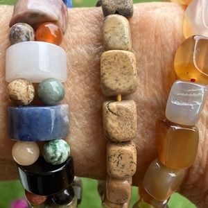 Set of 3 handmade, elastic bracelets